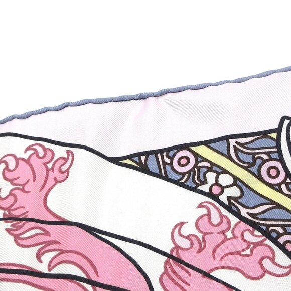 HERMES Carre 90 - Pink Gray Multi Scarf 512-041025 - Picture 2 of 5
